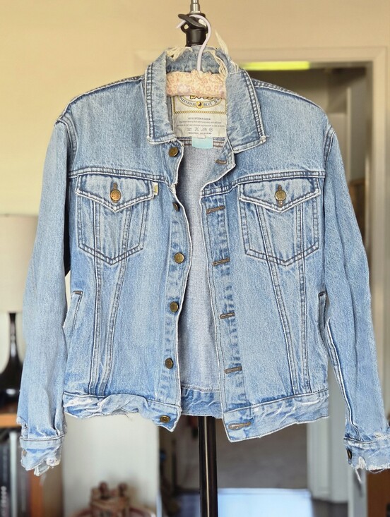 Lois Jeans Jackets & Blazers - Vintage Lois Jeans Distressed Denim Trucker Jacket
